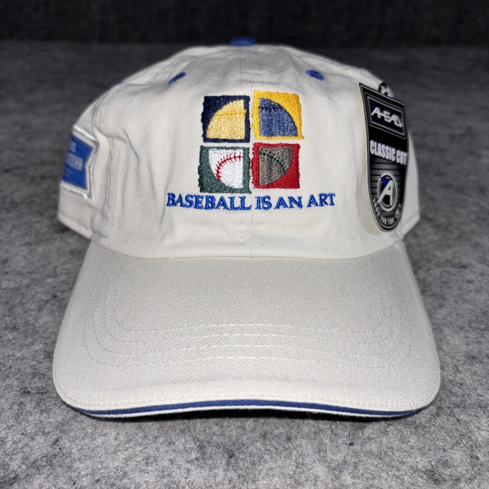 NWT BASEBALL IS AN ART Ahead Classic Khaki Cotton Embroidered Adjustable Cap Hat